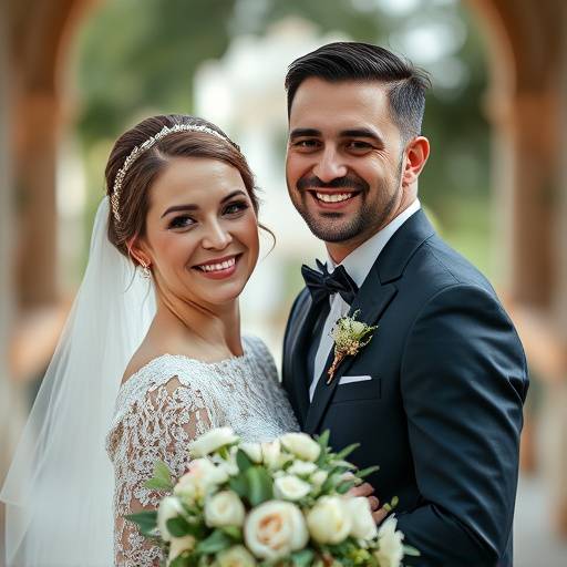 Fotografia de um casamento elegante em Belo Horizonte, com foco nos noivos sorrindo